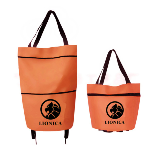 Collapsible Shopping Trolley Bags Orange